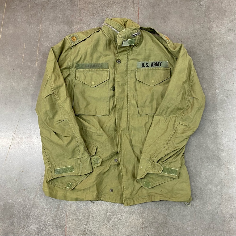 Vintage U.S. Army M65 Field Jacket OG-107 Military Coat Vietnam Era Sz S Regular